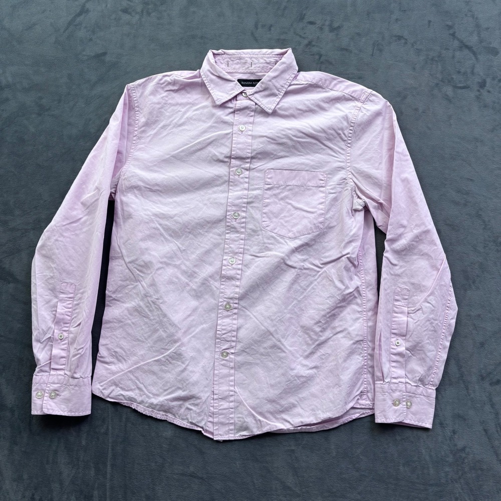 Banana Republic Mens Small Pink Standard Fit Long Sleeve Button Down Shirt